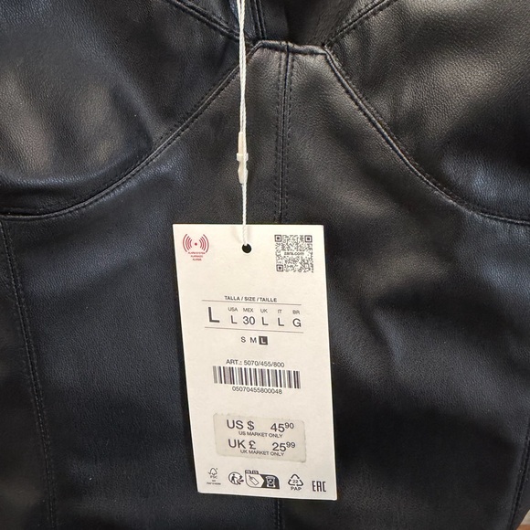 Zara Black Faux Leather Corset Top - Picture 3 of 4